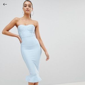 Baby blue bandage cocktail dress